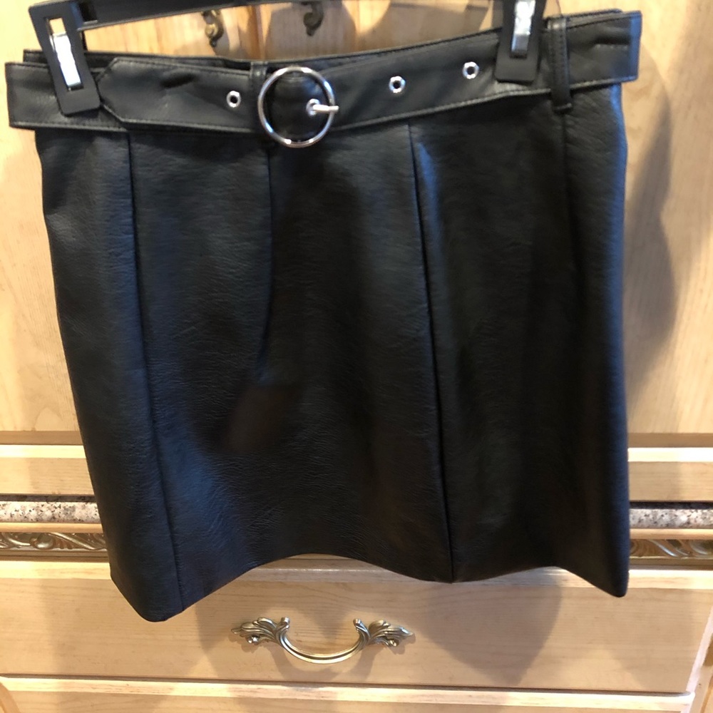 Faux leather skirt